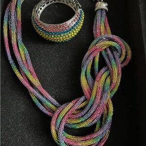Sassy Jones Rainbow necklace set (Vivienne necklace,  Fairy Dust bracelet)